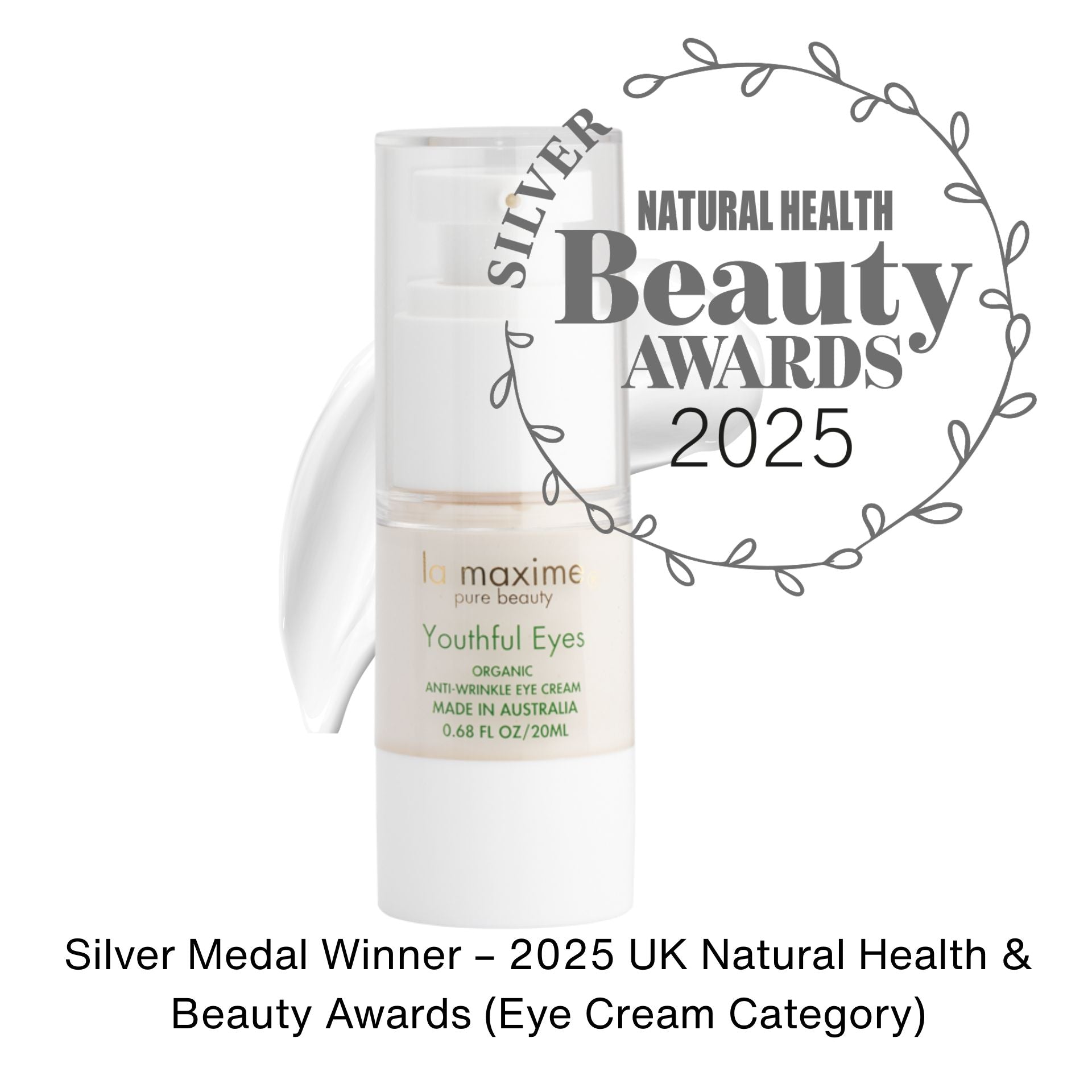 Youthful Eyes Anti-Wrinkle Organic Eye Cream : Dermatologist tested, clinically proven