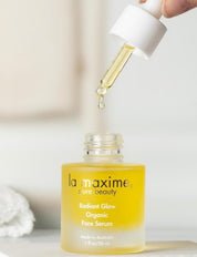 Radiant Glow face oil serum with rich antioxidant texture for deep hydration and skin nourishment