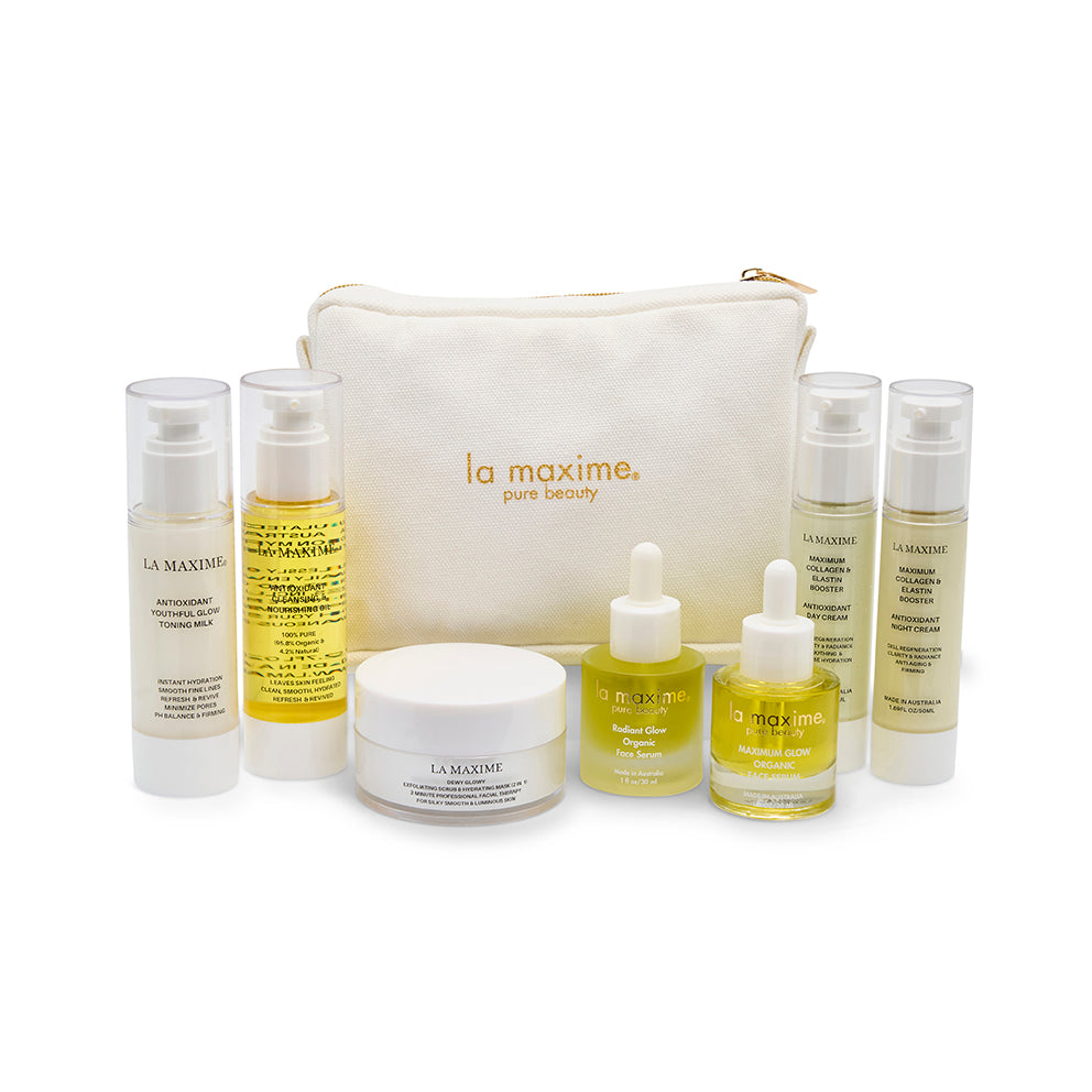 LA MAXIME Skin Glow 5 skincare set for mature skin – complete 5-step ritual for cleansing, hydration, firming and radiant glow