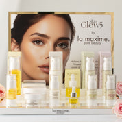 LA MAXIME Skin Glow 5 ritual showing complete skincare system for mature skin and visible results