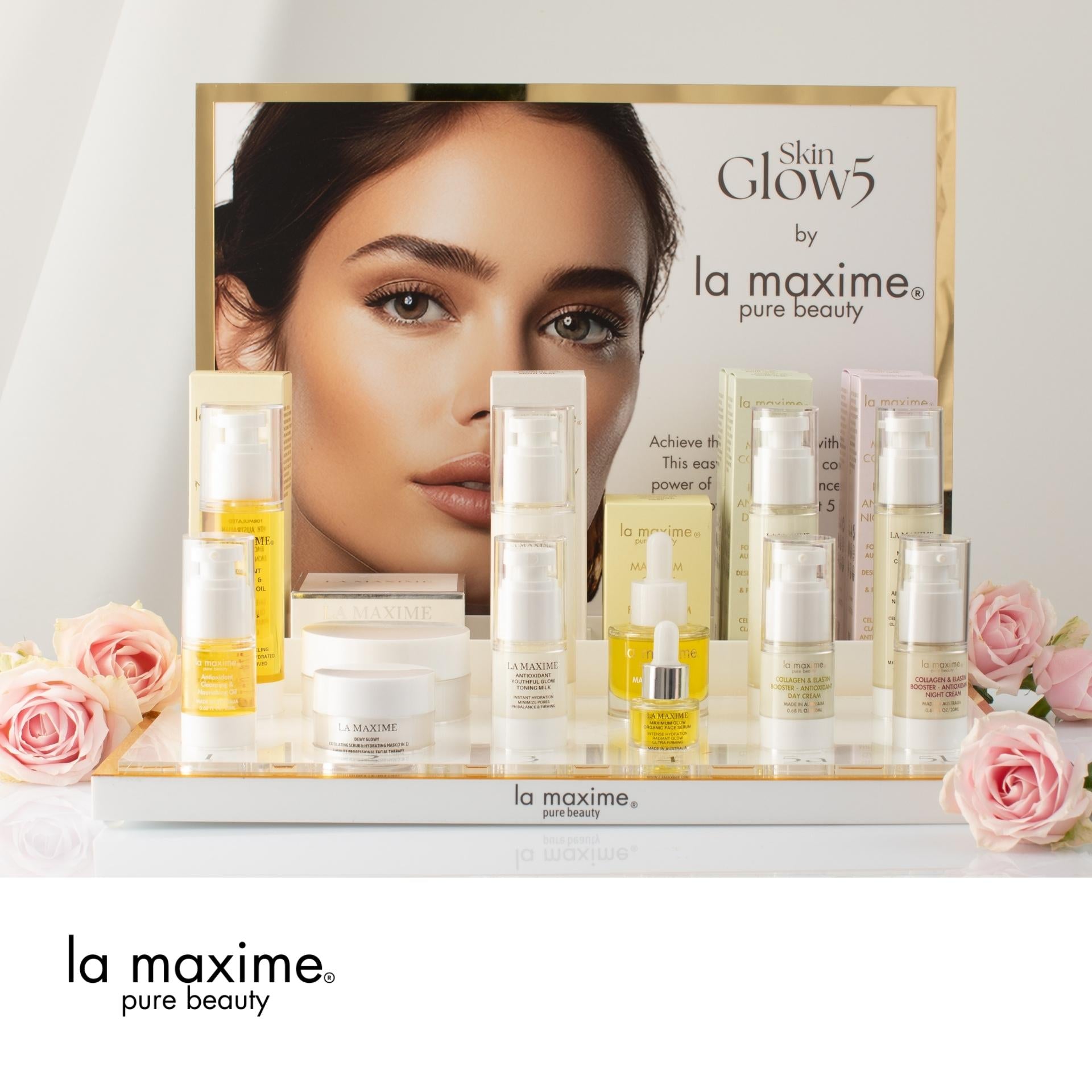 LA MAXIME skincare products supporting radiant healthy looking skin for mature skin