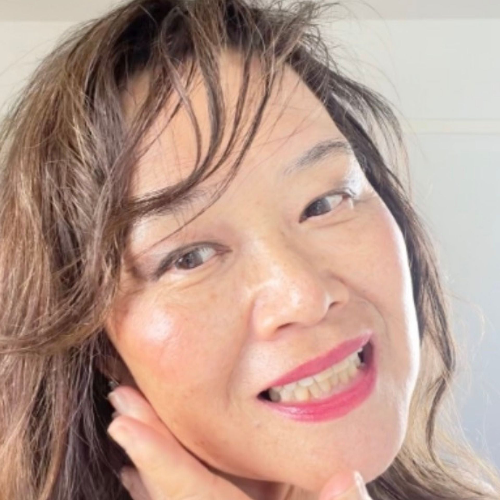 Mature skin with natural glow and smoother under-eye area after using anti-aging eye cream